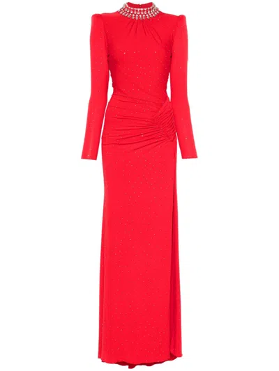 Nissa Crystal-embellished Maxi Dress In Red