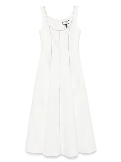 Nissa Crystal-embellished Midi Dress In White