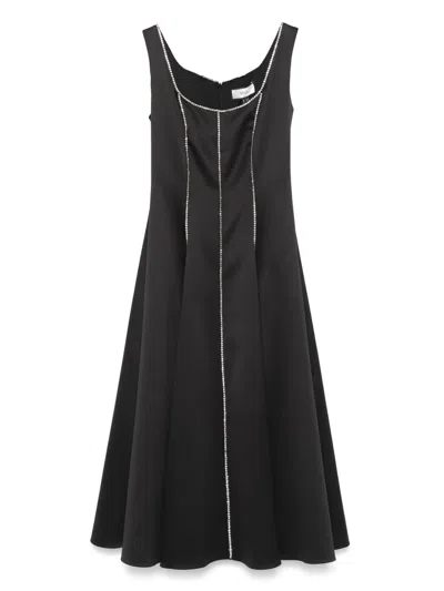 Nissa Crystal-embellished Midi Dress In Black