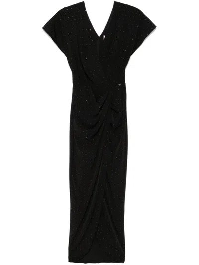 Nissa Crystal-embellished Midi Dress In Black
