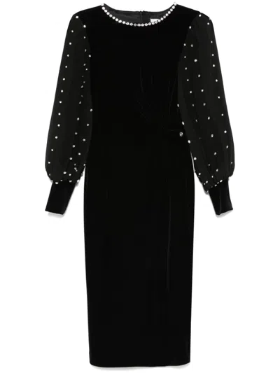 Nissa Crystal-embellished Midi Dress In Black