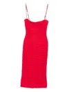 Nissa Crystal-embellished Ruched Dress In Red