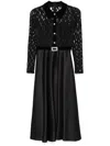 Nissa Crystal-embellished Taffeta Midi Dress In Black
