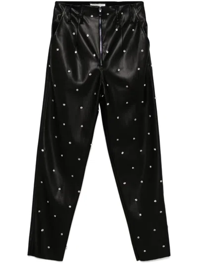 Nissa Crystal-embellished Trousers In Black