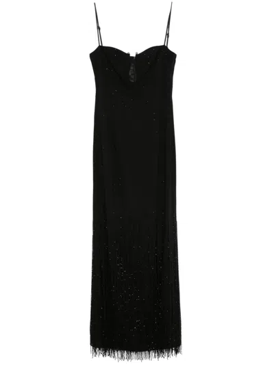 Nissa Crystal-embellishment Maxi Dress In Black