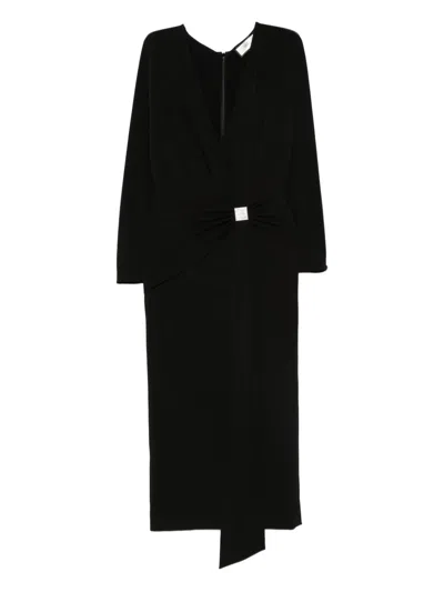 Nissa Crystal-embellishment Midi Dress In Black