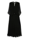 Nissa Crystal-embellishment Pleated Midi Dress In Black