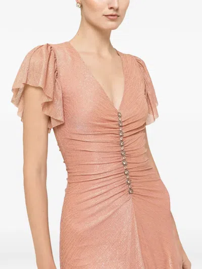 Nissa Crystal-detail Maxi Dress In Pink