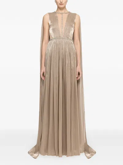 Nissa Crystal-embellished Chiffon Maxi Dress In Multi