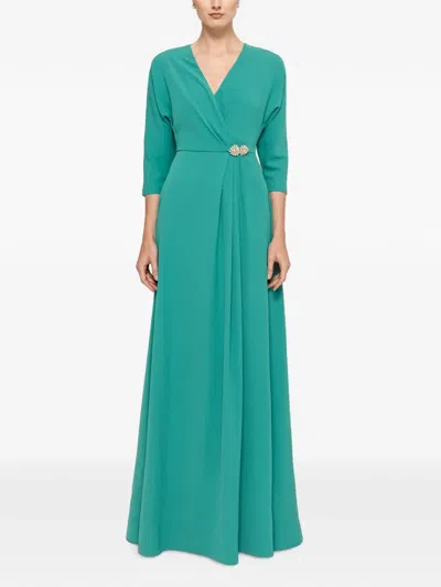 Nissa Crystal-embellished Maxi Dress In Green