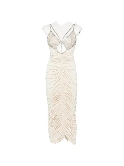 Nissa Crystal-embellished Maxi Dress In White