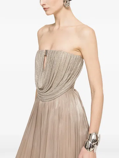 Nissa Crystal-embellished Tulle Crop Top In Gold
