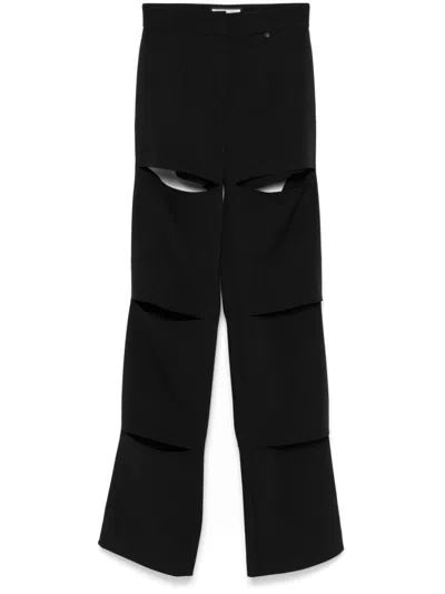 Nissa Cut Out-detail Trousers In Black