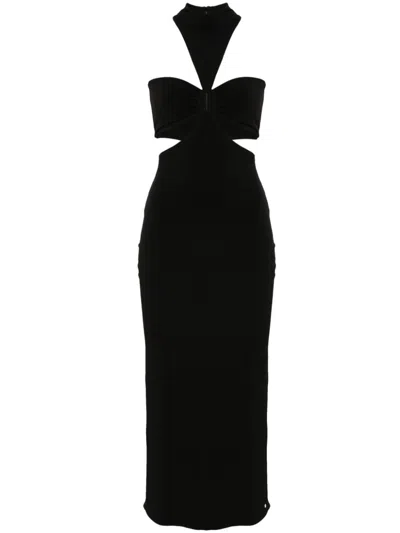 Nissa Cut-out Midi Dress In Black