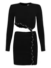 Nissa Cut-out Ruched Mini Dress In Black