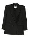 Nissa Double-breasted Textured Jacket In Black