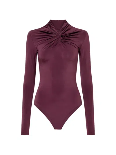 Nissa Draped Bodysuit In Pink