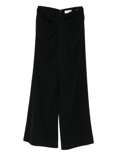 Nissa Draped-front Trousers In Black