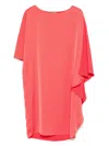 Nissa Draped Midi Dress In Red