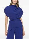 Nissa Draped Top In Blue
