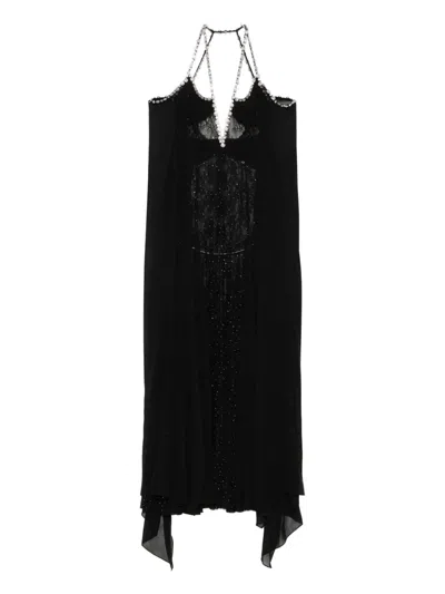 Nissa Embellished Halterneck Dress In Black