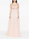 Nissa Embellished Lace Maxi Dress In Pink