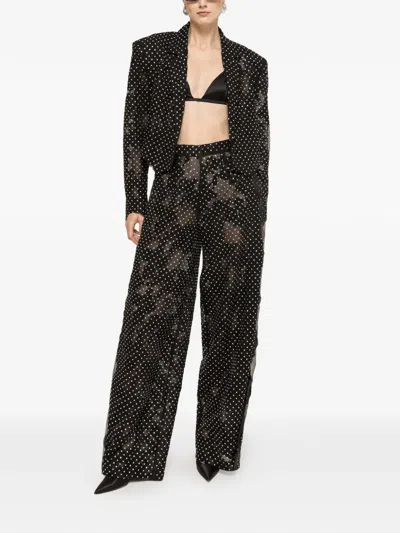 Nissa Embellished Lace Palazzo Pants In Multi