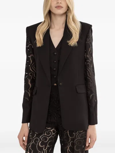 Nissa Embroidered Single-breasted Blazer In Black