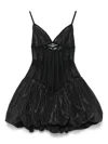 Nissa Waist-corset Taffeta Mini Dress In Black