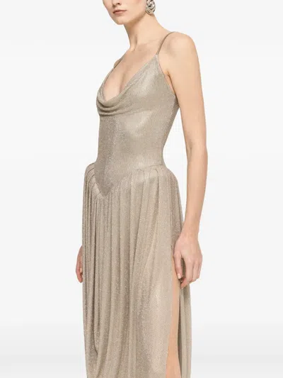 Nissa Exaggerated Hip Maxi Dress In Neutral