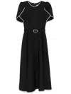 Nissa Faux-pearl Detailed Midi Dress In Black