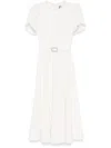 Nissa Faux-pearl Detailed Midi Dress In White