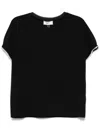 Nissa Faux-pearl T-shirt In Black