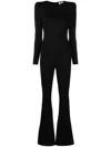 Nissa Flared-leg Jumpsuit In Black