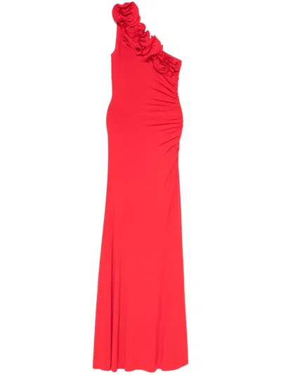 NISSA FLORAL-APPLIQUÉ MAXI DRESS