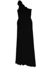 Nissa Floral-appliqué Maxi Dress In Black