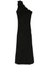 Nissa Floral-appliqué Maxi Dress In Black