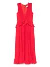 Nissa Floral-appliqué Maxi Dress In Red