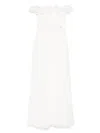 Nissa Floral-appliqué Maxi Dress In White