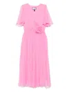 Nissa Floral-appliqué Midi Dress