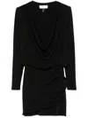 Nissa Floral-appliqué Mini Dress In Black