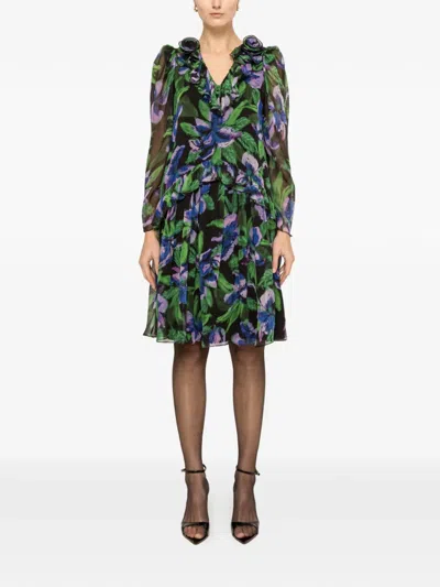 Nissa Floral-appliqué Mini Dress In Multi