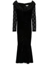 Nissa Velvet Maxi Dress In Black