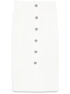 Nissa Floral-buttons Midi Skirt In White