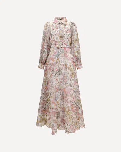 Nissa Floral Print Long Dress In Multi
