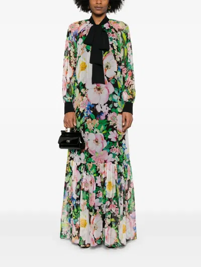 Nissa Floral-print Maxi Dress In Pink