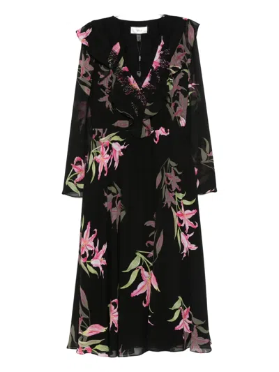 Nissa Floral-print Midi Dress In Multi