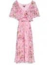 Nissa Floral-print Midi Dress In Pink
