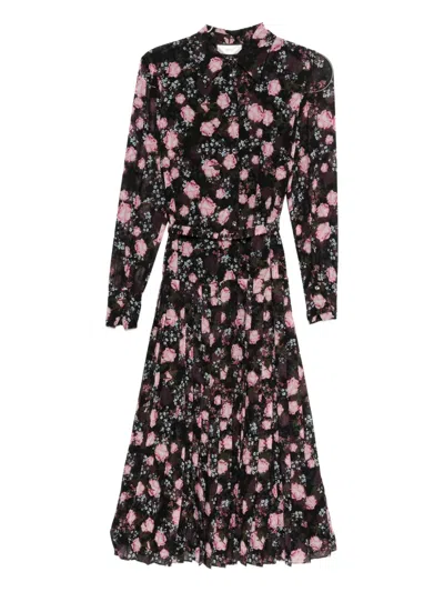 Nissa Floral-print Pleated Dress In Multi