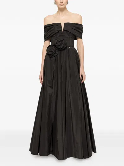 Nissa Floral-applique Maxi Dress In Multi